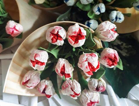 Tulipanini x 12 in poliestere Sconti per Fioristi e Aziende