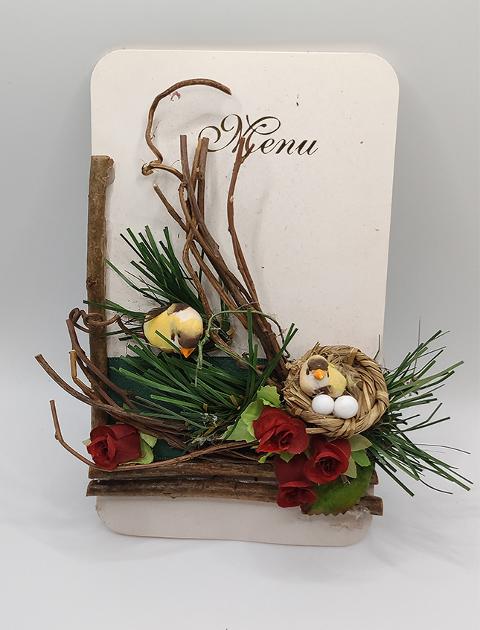 Menu decorato Primavera cm. 16.5 x 9.5 Sconti per Fioristi e Aziende