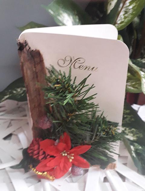 Menù decorati Natalizi cm. 16.5x9.5 Sconti per Fioristi, Wedding e Aziende