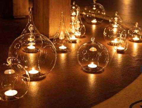 Sfera in Vetro dm. 8 da appendere con foro laterale - Sconti per Fioristi e Aziende