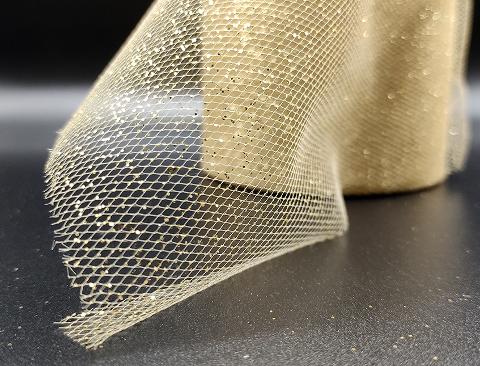 Tulle Glitterato H 25 x 50 mt. - Sconti per Fioristi e Aziende - Solo Oro e Argento