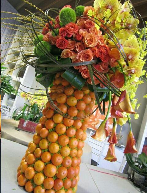 Mandarino artificiale in plastica - Sconti per Fioristi e Aziende e Wedding . - Dm. 6.5 cm H 5