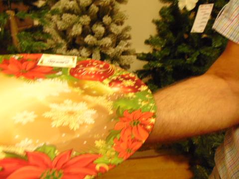 Sottopiatto dm. 33 decorato - Sconti per Fioristi e Aziende - motivo natalizio