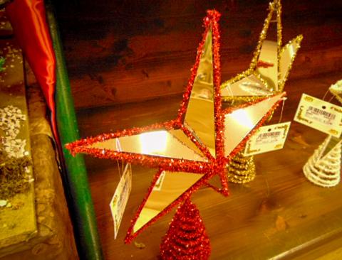 Puntale a specchio H 25 a stella per Albero di Natale Sconti per Fioristi e Aziende
