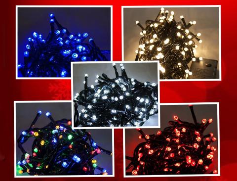 Mini lucciole Led x 100 per albero di Natale x interno/esterno mt. 6,3 Sconti per Fioristi e Aziende