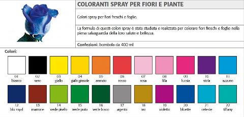 Colorante spray per fiori freschi da ml.400. - Sconti per Fioristi e Aziende