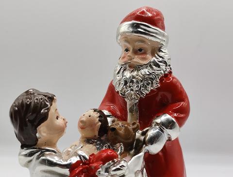 Babbo Natale H 10 in Argento Laccato Rosso con sacco Sconti per Fioristi, Wedding e Aziende