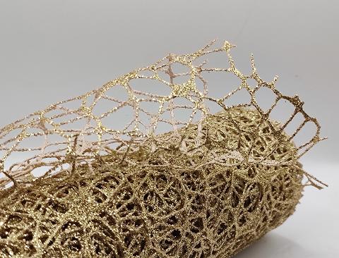 Spidernet Glitter H 50 x 5 yds - Sconti per Fioristi e Aziende - Polycotton Red-Gold-Silver