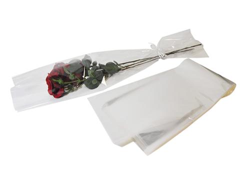 Busta per rosa H 25 x 100  - Confezione da 100 buste - Fondo Argento + Neutro