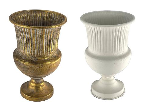 Coppa Elegante H 38 cm. - Sconti per Fioristi e Aziende . - Anticata in Oro o Bianco