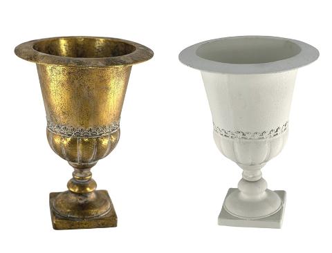 Coppa Anticata H 33 cm. -  Sconti per Fioristi e Aziende . - Bordo Metalllo in Oro o Bianco
