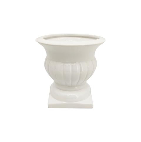 Coppa Stile Romano H 16,5 in Ceramica Bianca e Oro Sconti per Fioristi, Wedding e Aziende
