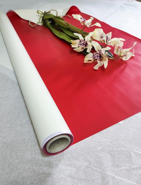 Bobina Bicolore H 100 X 25 mt. Colore Perla - Rosso Sconti per Fioristi, Wedding e Aziende