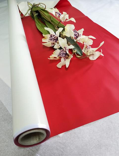 Bobina Bicolore H 100 X 25 mt. Colore Perla - Rosso Sconti per Fioristi, Wedding e Aziende