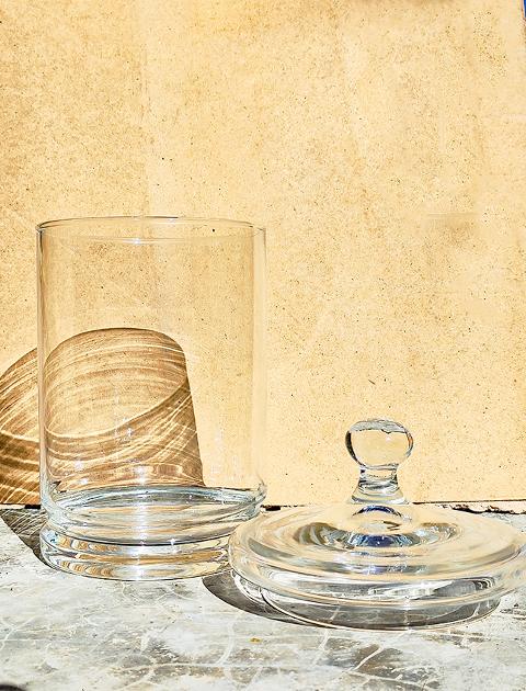 Confettiera in Vetro Con Coperchio H 28 dm 16 cm. Sconti per Fioristi, Wedding e Aziende