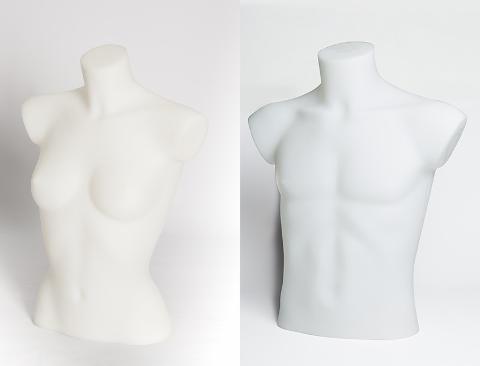 Manichino in Plastica H 58 Bianco Mezzo Busto - Sconti per Fioristi Wedding e Aziende - Uomo e Donna