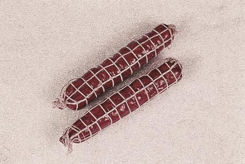 Salame rosso medio con rete artificiale x 2 pezzi in plastica Sconti per Fioristi, Wedding e Aziende