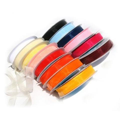 Nastro Organza H 6 mm.  - Sconti per Fioristi e Aziende  - Rotolo mt. 50 tinta unita