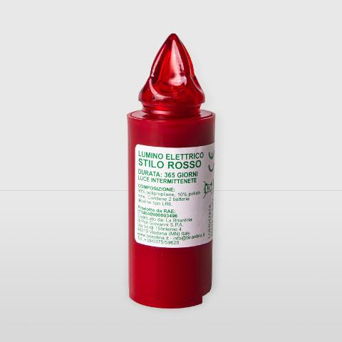 Candela elettronica stilo  H 9.5 Bianco/Rosso/Blu durata 365 giorni - Sconti per Fioristi e Aziende