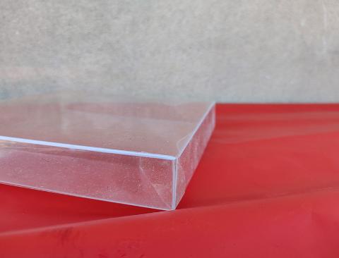 Scatola per bomboniera H 2,5 cm.18x18 Conf. 4 Pz.  Adatto per Fioristi, Wedding Co., Bomboniere Trasparente doppio coperchio