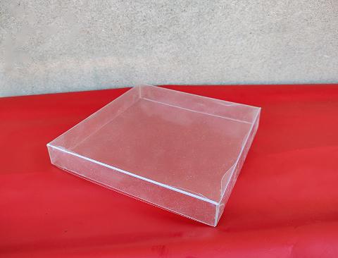 Scatola per bomboniera H 2,5 cm.18x18 Conf. 4 Pz.  Adatto per Fioristi, Wedding Co., Bomboniere Trasparente doppio coperchio
