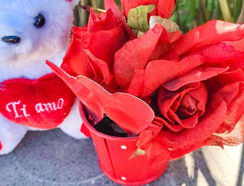 Secchiello cuori in latta H cm. 7 Adatto per Fioristi, Garden e San Valentino