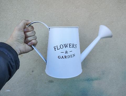 Annaffiatoio da giardino lt. 2 - Sconti per Fioristi e Aziende - Flowers & Garden - Bianco in latta