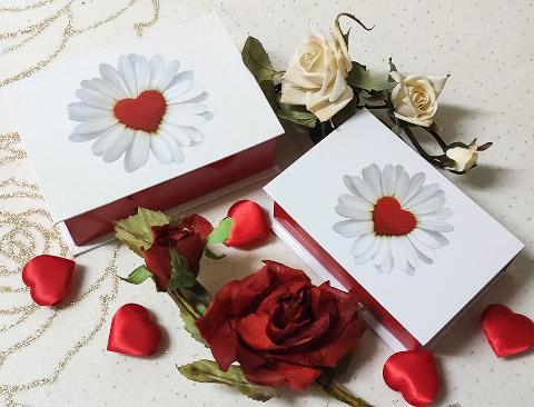Scatole x 2 con cuore  - Sconti per Fioristi e Aziende  - Adatto x San Valentino