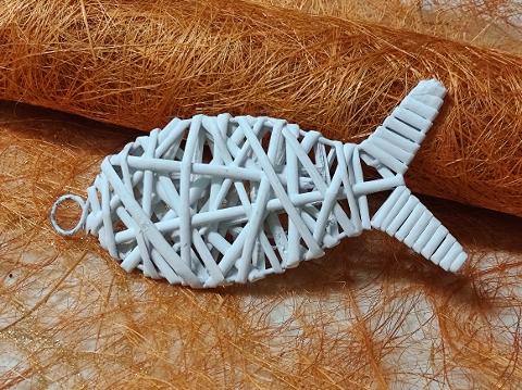 Pesce in vimini intrecciato - Sconti per Fioristi e Aziende - cm. 21x10