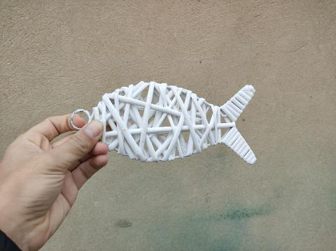 Pesce in vimini intrecciato - Sconti per Fioristi e Aziende - cm. 21x10