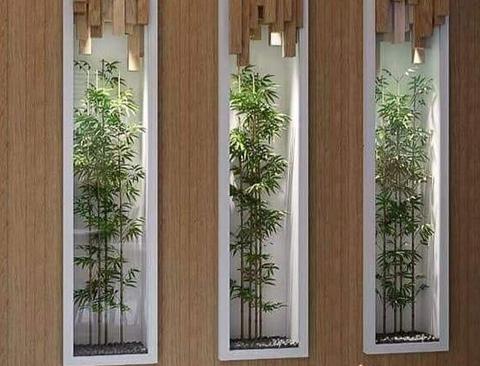 Canna di Bamboo  H 160 - Sconti per Fioristi e Aziende . - Naturale con foglie Artificiali