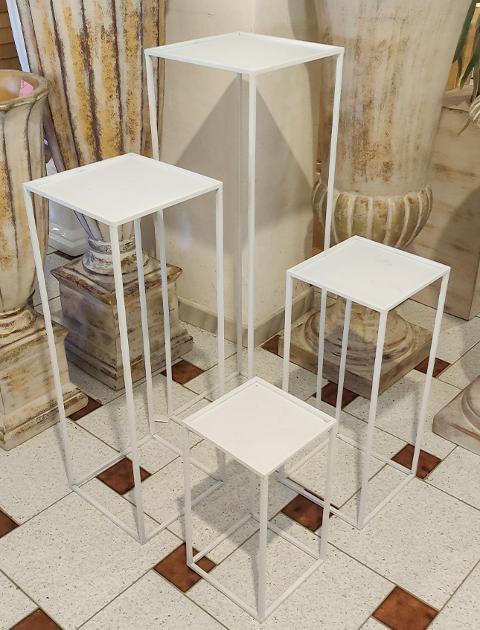 Alzate quadrate x 4 in ferro - Sconto per Fioristi e Aziende . - Bianche