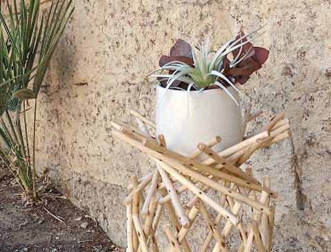 Alzata pieghevole in vimini - Sconto per Fioristi e Aziende - estensibile da cm. 45 a cm. 60