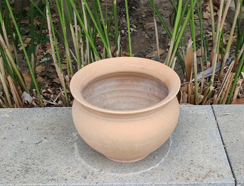 Casponcino H 12 dm. 15 - Sconto per Fioristi e Aziende  - in terracotta grezza