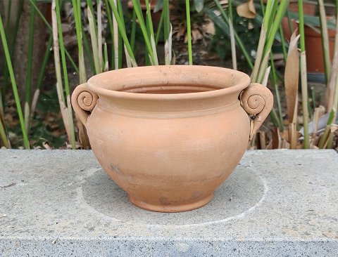 Casponcino in terracotta - Sconto per Fioristi e Aziende  - Con manici H 10 dm. 12