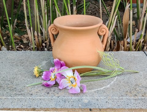 Orcetto con manici H 10 - Sconti per Fioristi e Aziende -  in terracotta dm.9