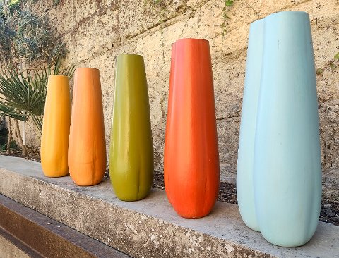 Vaso Oliva Doppio H 40  -  Sconto per Fioristi e Aziende  - Bocca 12x7 Terracotta Colorato