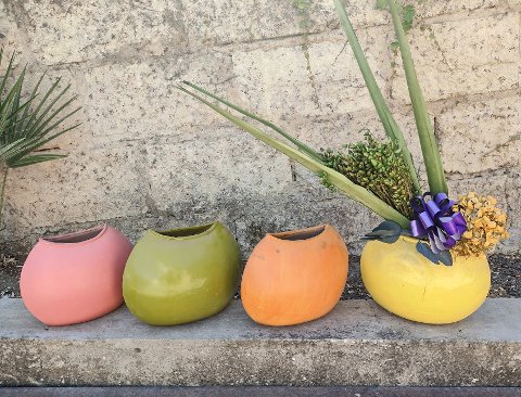 Vaso Terracotta Colorato  -  Sconto per Fioristi e Aziende - cm. 30x15 H 35 Mod. Bombato