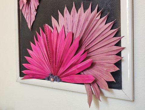 Quadro Palm Sun Naturale - Sconto per Fioristi e Aziende . - 54 x 44 cm Stabilizzato