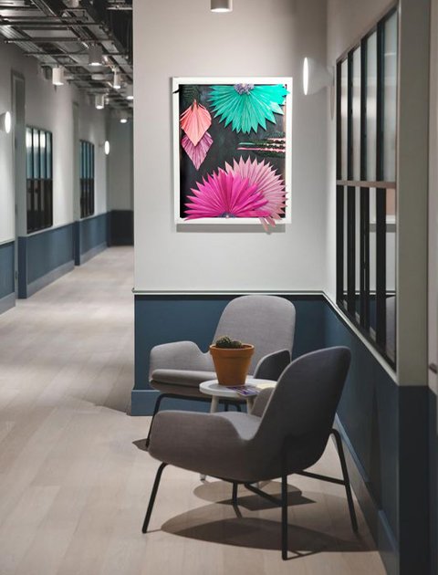 Quadro Palm Sun Naturale - Sconto per Fioristi e Aziende . - 54 x 44 cm Stabilizzato