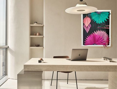 Quadro Palm Sun Naturale - Sconto per Fioristi e Aziende . - 54 x 44 cm Stabilizzato