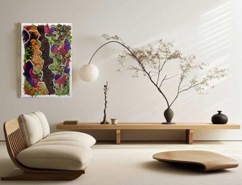Quadro Moss Fanny Color - Sconto per Fioristi e Aziende . - 49 x 33 cm.