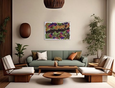Quadro Moss Fanny Color - Sconto per Fioristi e Aziende . - 49 x 33 cm.