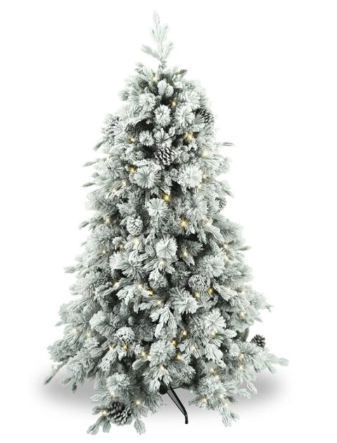 Albero Montepigna Snow c/led - Sconti per Fioristi e Aziende  - H 180/210/240 in PE+PVC