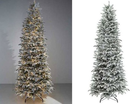 Albero Slim Aspen Snow c/led - Sconti per Fioristi e Aziende  - H 180/210/240 in PE innevato