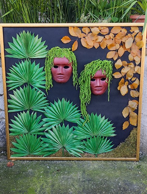 Quadro 100 X 100 Jungle  - Sconto per Fioristi e Aziende Fiorissima - con disidratati e preservati