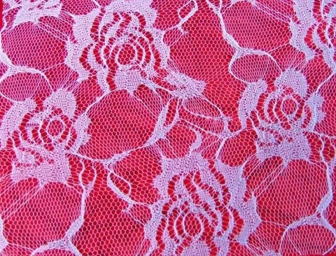 Rotolo Tulle Trama a rose - Sconti per Fioristi e Aziende - Bianco H 48 x 3 Yds