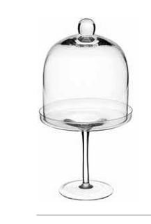 Alzata portadolci con campana in vetro H 32 dm. 16 - Sconti per Fioristi e Aziende