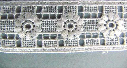 Merletto Catenella Fiorita  - Sconto per Fioristi e Aziende - Bianco e Avorio - Vendita a metro