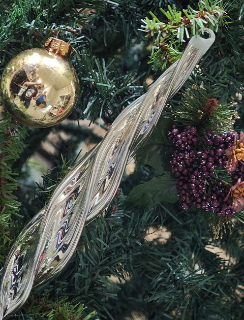 Pendente spirale in vetro  - Sconto per Fioristi e Aziende  - Decoro di Natale H 40 argentato